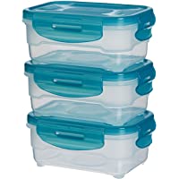Amazon Basics: Juego de almacenamiento de comida de 3 unidades- 3 x 0-6 L